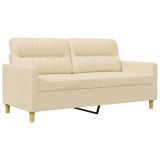 Cumpara ieftin Canapea cu 2 locuri, crem, 140 cm, material textil