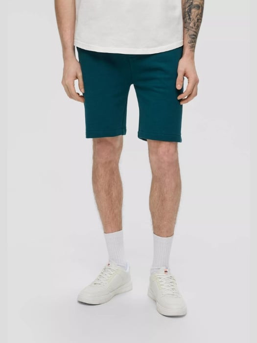 Pantaloni scurti sport barbati din bumbac cu croiala Regular fit verde inchis L, Verde inchis, L INTL