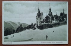 Carte postala, Sinaia, Castelul Peles iarna