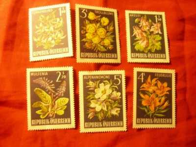 Serie Austria 1966 Flori Alpine , 6 valori foto