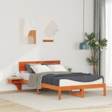 vidaXL Cadru de pat cu mese laterale Maro ceruit 140 x 200 cm