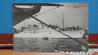 MOTONAVA &amp;#039;&amp;#039; TRANSILVANIA &amp;#039;&amp;#039; IN PORTUL CONSTANTA - RPR - CIRCULATA, TIMBRATA. foto