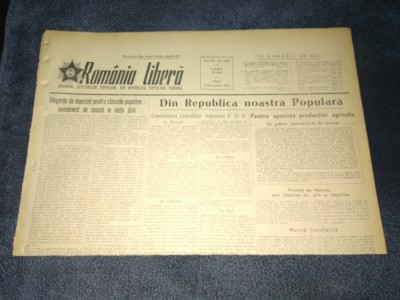ZIARUL ROMANIA LIBERA 6 OCTOMBRIE 1953 foto