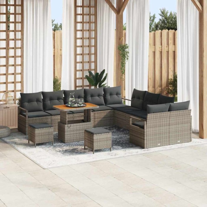 vidaXL Set de canapele pentru grădină 13 pcs Gri 90 x 55 x 71 cm 3364538