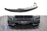 Spoiler Maxton Design versiunea 2 potrivit pentru bara frontala a BMW X5 F15 cu pachet M 2013-2018, lac negru Performance AutoTuning
