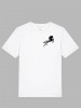 Tricou imprimat alb, cal, bumbac 100%, Imprimeu grafic