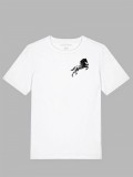 Tricou imprimat alb, cal, bumbac 100%, Imprimeu grafic