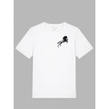 Tricou imprimat alb, cal, bumbac 100%