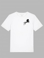 Tricou imprimat alb, cal, bumbac 100%