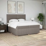 VidaXL Pat box spring cu saltea, gri taupe, 200x200 cm, textil 3294467
