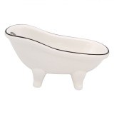 Suport Săpun Ceramic, Model Vintage, Culoare Alb, Dimensiuni 14x6.5x7.5 cm, Oem
