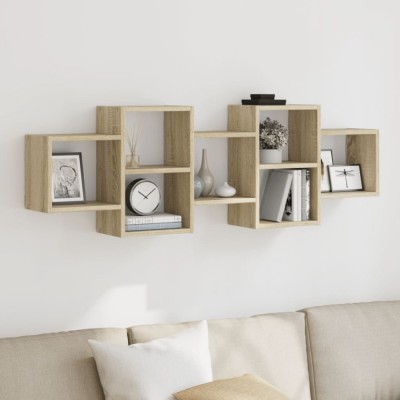 vidaXL Raft de perete, stejar sonoma, 129x18x42 cm, lemn prelucrat 853220 foto