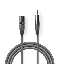 Cablu audio XLR 3-Pin tata - 3.5mm Jack tata 3m gri Nedis foto
