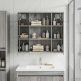 vidaXL Dulap cu oglindă pentru baie Gri Sonoma 63,5 x 16 x 62,5 cm 889156