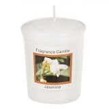 Lum&acirc;nare Parafina, Votive, Aromă Iasomie, Culoare Albă, Diametru 4.5 cm, &Icirc;nălțime 5 cm, Oem