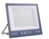 Proiector LED 200W, LED, 220V, subtire, alb rece 6500 K, 5000lm, BZRSH, 23 x 25.5 cm