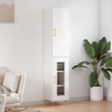 VidaXL Dulap &icirc;nalt, alb extralucios, 34,5x34x180 cm, lemn prelucrat