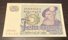 P-51c Suedia - 5 Kronor 1976 UNC foto