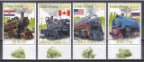 Sao Tome si Principe 2020 - Locomotive cu abur, Serie cu Tapsuri cu perforații doar pe 2 laturi, MNH