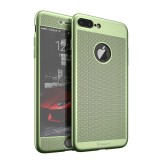 Husa apple iphone 7 plus ipaky full cover 360 air cu gauri verde + folie sticla, Flippy