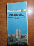 bucuresti - ghidul traseelor de transport in comun - august 1982 -dim. 66/46 cm