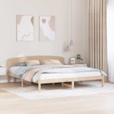 VidaXL Cadru de pat cu headboard Maro 180 x 200 cm Lemn masiv de pin 872053