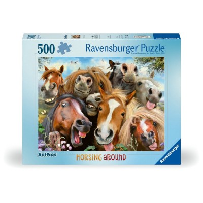 Ravensburger - Puzzle cai zambitori 500 piese design nou foto