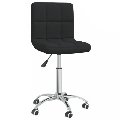 vidaXL Scaun de bucătărie pivotant, negru, material textil foto