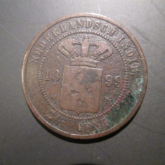 Indiile Olandeze de Est _ 2 1/2 cents _ 1899 _ moneda din cupru