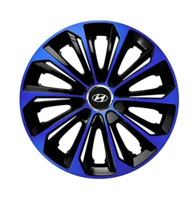 Set 4 Capace Roti pentru Hyundai, model Extra Strong Blue &amp;amp; Black, R16 foto