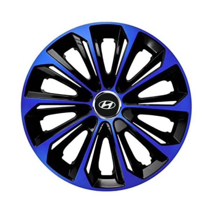 Set 4 Capace Roti pentru Hyundai, model Extra Strong Blue &amp; Black, R16