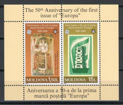 Moldova 2005 Mi 518/19 bl 33 MNH - 50 de ani de timbre europene (2006) foto