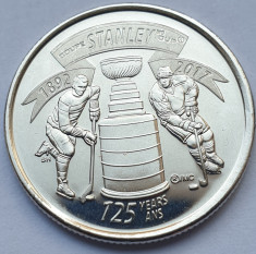 Moneda 25 cents 2017 Canada, unc, Stanley Cup, 125th Anniversary, km#2299 foto