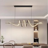 Lustra LED suspendata cu telecomanda RIBBON, 66W, Lumina Rece/Calda/Neutra, Dimabila, Negru, Inaltime Reglabila