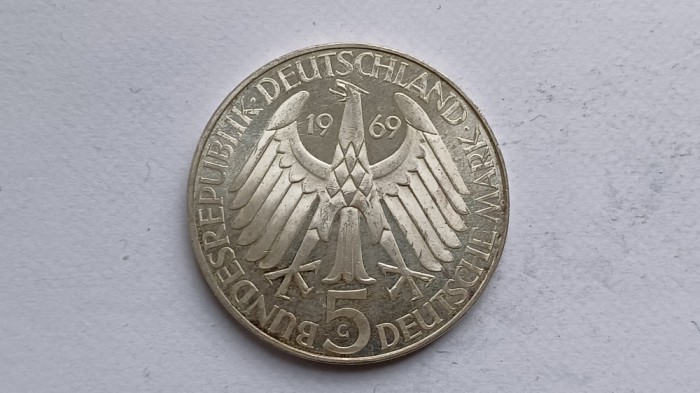 Germania-5 Mark 1969-150 de ani - Nașterea lui Theodor Fontane-Argint