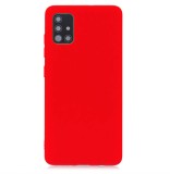 Cumpara ieftin Husa din silicon cuzz pentru Samsung Galaxy A71+ cu 1 x folie de ecran din sticla securizata, rosu - RESIGILAT