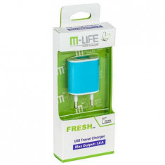 Incarcator retea M-Life ML0591 USB 1A Albastru foto