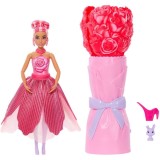 Papusa cu accesorii surpriza, Barbie, Petal Pop, Rosu, JMF59