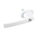 Cumpara ieftin Maner fereastra cu incuietoare, 2 chei, inchidere securizata, model universal, aluminiu, alb