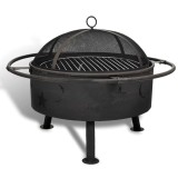 vidaXL Scară de Foc Lună Negru 82 x 82 x 64 cm Oțel 40613