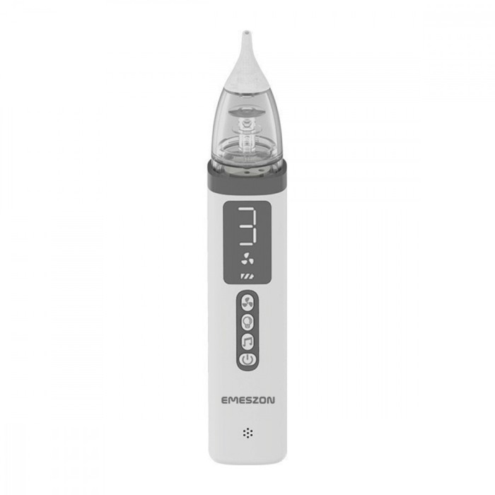 Aspirator nazal electric, Emeszon&reg;, Bebelusi si Copii, Silentios, 3 viteze, 7 Moduri lumina RGB, 10 Melodii, Acumulator, alb