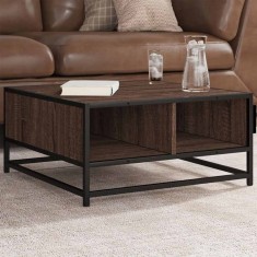 vidaXL Măsuță cafea stejar maro 60,5x60,5x30 cm lemn prelucrat/metal 848768