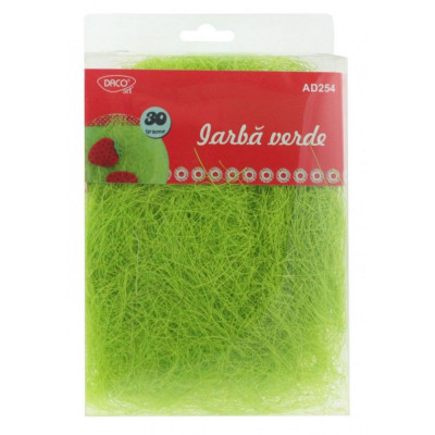 Iarba Verde DACO, Material Sisal, 30 g, Sisal Iarba Decorativa, Iarba Sisal Decorativa, Sisal Verde, Iarba Decorativa Cadouri, Accesorii Craft, Acceso foto