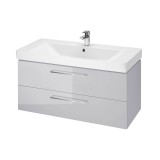 Cumpara ieftin Baza si lavoar CSB3071 - 100 cm, suspendat, sertare, gri