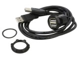 Cablu adaptor USB 2.0 ONPOW, 2x USB A soclu și 2x USB A mufă, 0.6m