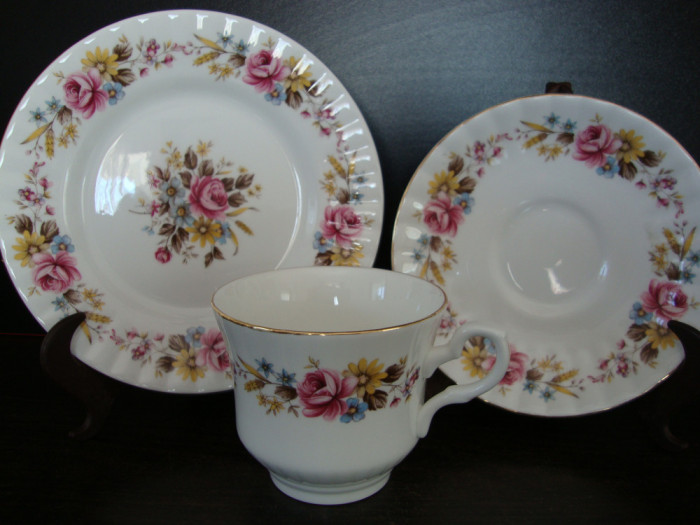 SET / SERVICIU MIC DEJUN DIN PORTELAN BONE CHINA ROYAL STAFFORD