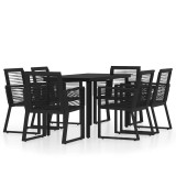 Cumpara ieftin Set mobilier de gradina, 7 piese, negru