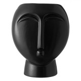 Vază Decorativă Ceramică, Față Statuie, Negru, 17x13.7x21.6cm, Oem