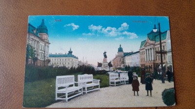 Carte postala, Arad Parcul Kossuth, 1917 foto