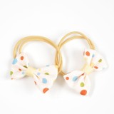Set 2 elastice cu funde cu buline